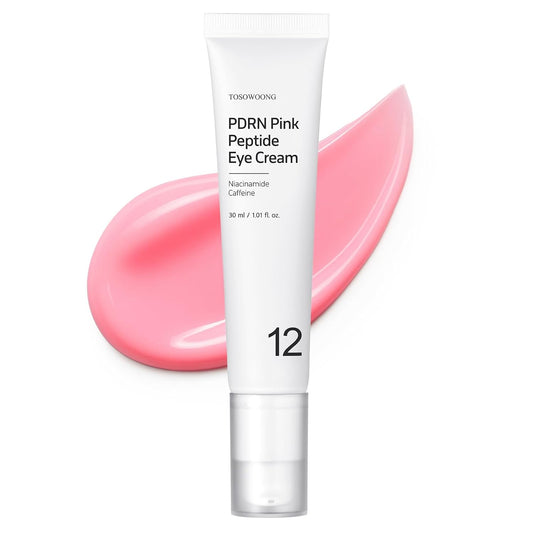 TOSOWOONG PDRN Pink Peptide Eye Cream with Salmon DNA PDRN 5,000ppm, Anti Aging Formula with Caffeine & Liposome Retinol for Fine Lines, Dark Circles and Wrinkles, Korean Skincare, 30ml / 1.01 fl.oz.