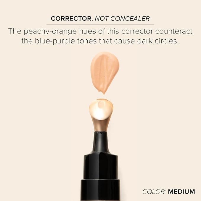 DRMTLGY Luminous Eye Corrector SPF 41, Under Eye Color Corrector for Dark Circles, Anti-Aging Tinted Eye Cream, Hydrating Eye Serum with Peach Undertone FSA/HSA Eligible, Medium