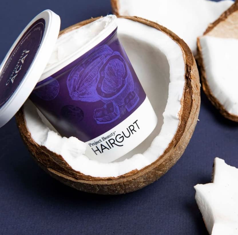 Coconut Acai Curl Perfecting Yogurt Hair Mask for Curly and Wavy Hair – Deep Conditioning Treatment with Natural Yogurt - Coconut and Acai – Defines, Hydrates and Tames Frizz -Sulfate-Free - 6 oz