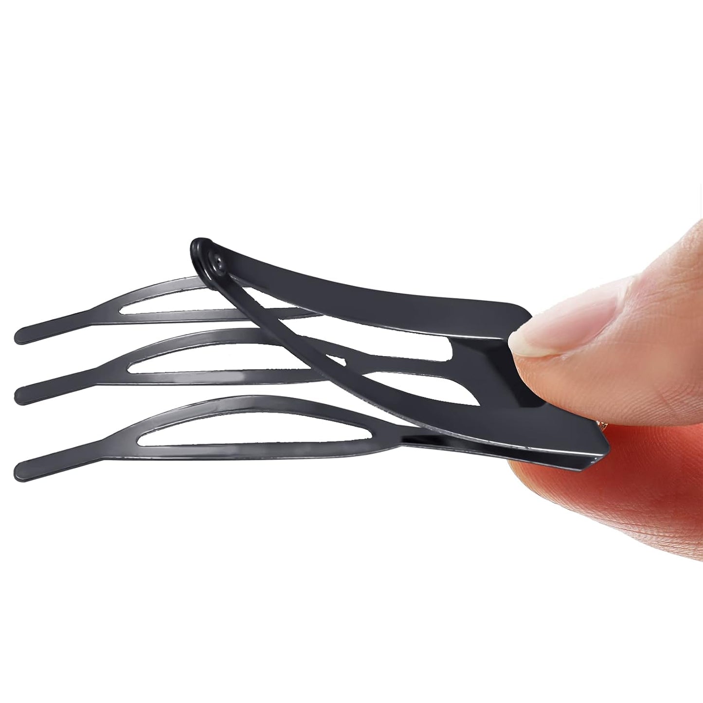 Chinco 24 Pcs Double Grip Hair Clips Metal Snap Clips Women Barrettes for Hair Making, Salon Supplies(Gun Black,2 Inch)