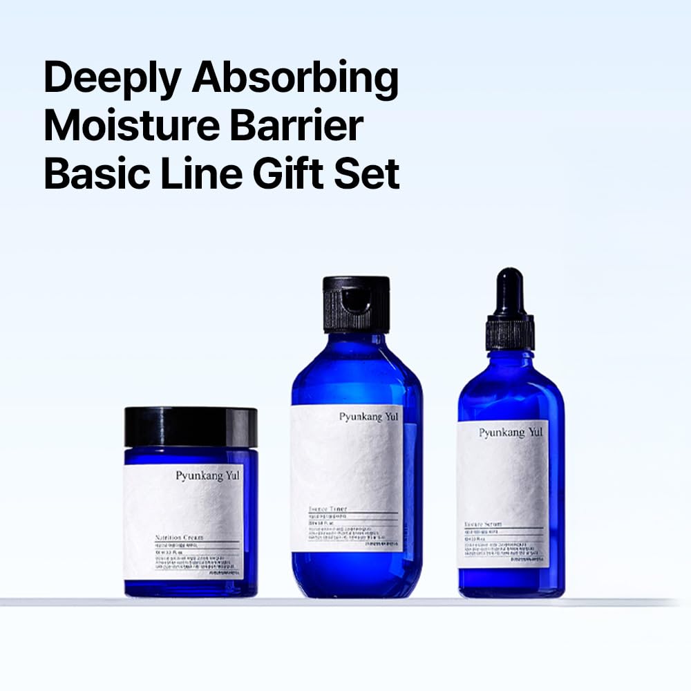[PKY] Pyunkang Yul Basic Line Skincare Gift Set, Holiday Essentials for Moisturizing & Nourishing, Toner, Serum & Face Cream, Ideal for Gifting (3-Item Set)