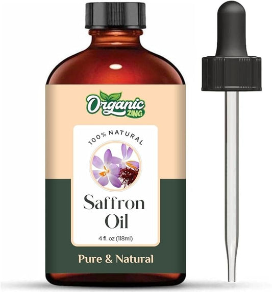 Saffron (Crocus sativus) Oil | Pure & Natural Essential Oil for Aroma, Diffusers, Skincare & Haircare - 118ml/3.99fl oz