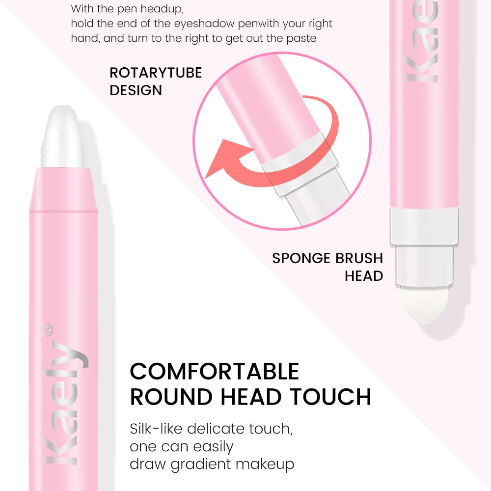 2-in-1 Cream Eyeshadow & Highlighter Stick, Waterproof Ivory White Shimmer Eye Shadow Pencil for Women, Long-Lasting Pigmented Makeup, sombras para ojos 01