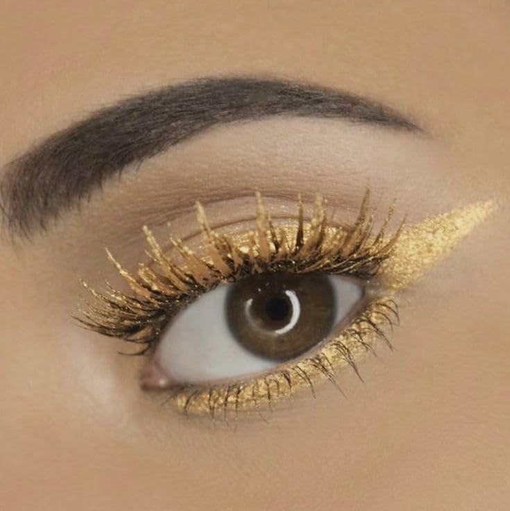 Maydear Gold Waterproof Colored Mascara - Long Lasting, Smudgeproof, Fast Dry, Lengthening Eye Makeup for Women - Party & Stage Use