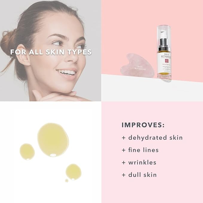 Baie Botanique Anti-Aging Facial Oil 15ml - Rose Absolute, Camelia, Borage, Evening Primrose, Abyssinian & Amla Oil - 100% Natural, 90% Organic