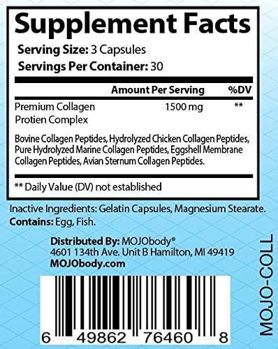 Multi Collagen Capsules Ultra Complex (Types I, II, III, V & X) Complex Multi Collagen Protein Blend for Anti-Aging, Hair, Skin, Nails and Joints, 1800mg Per Serving, 90 Capsules