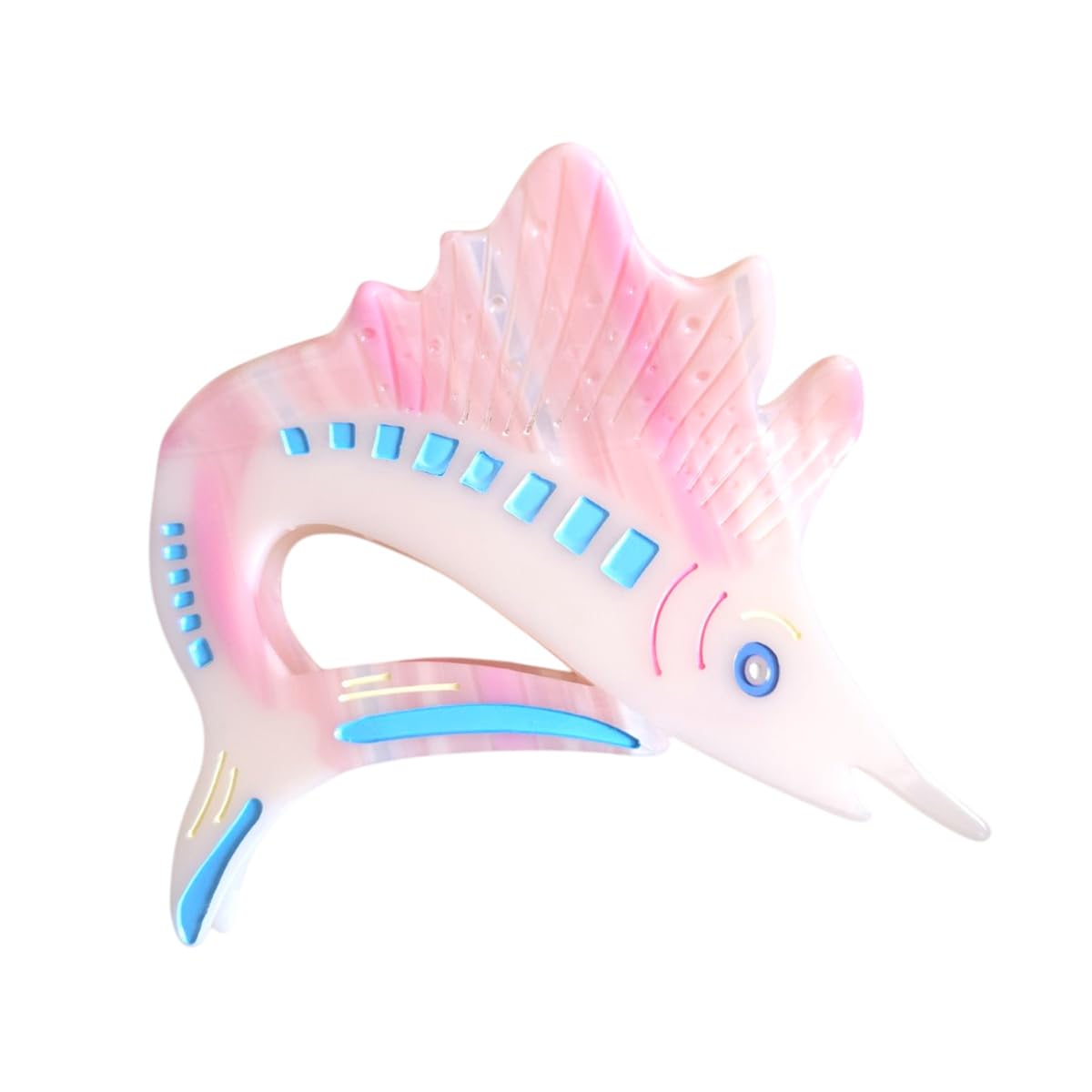 Novelty Sailfish Hair Clips,Cute Acetate Hair Clip,Big Claw Clips for Women,Pink