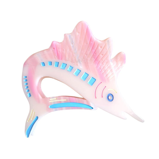 Novelty Sailfish Hair Clips,Cute Acetate Hair Clip,Big Claw Clips for Women,Pink