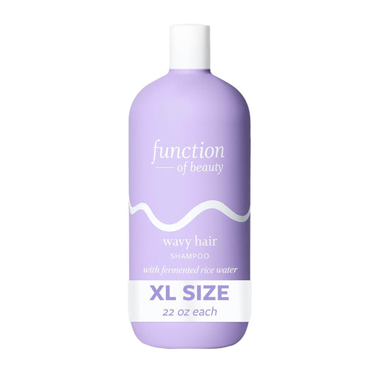 FUNCTION OF BEAUTY Wavy Hair Shampoo, 22 oz - Formulated with Fermented Rice Water to Strengthen and Promote Elasticity, Sulfate Free, Customizable Haircare