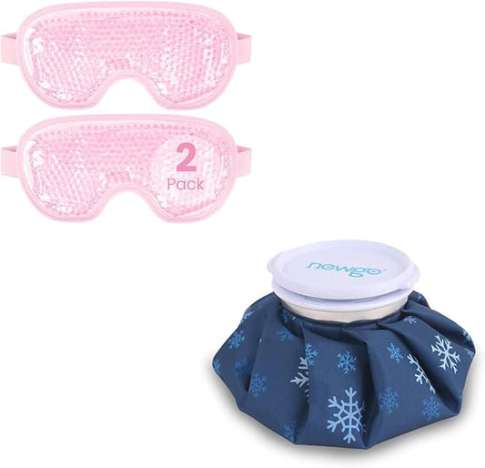 NEWGO Bundle of Cooling Eye Mask and Ice Bag 6 Inch