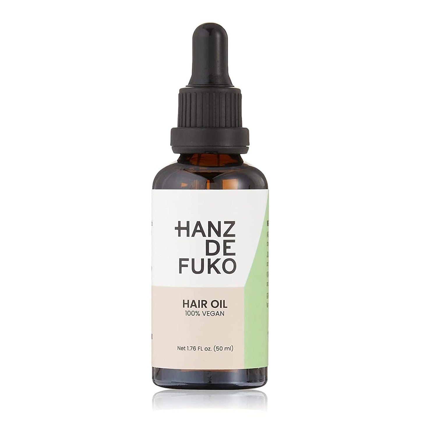 Hanz de Fuko Vegan Hair and Beard Oil – Supports Growth, Beard Health and Softer, Smoother Hair – Hydrating Formula with Argan & Jojoba Oil, Vitamin E and Grape Seed Extract –1.76 oz., Travel Size