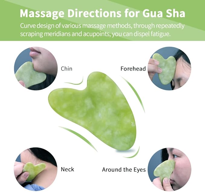 3-in-1 Natural Jade Roller and Gua Sha Set for Face and Eye Ice Roller Facial Cooling Massage Roller (Light Blue Ice Roller + Jade Roller + Gua Sha)