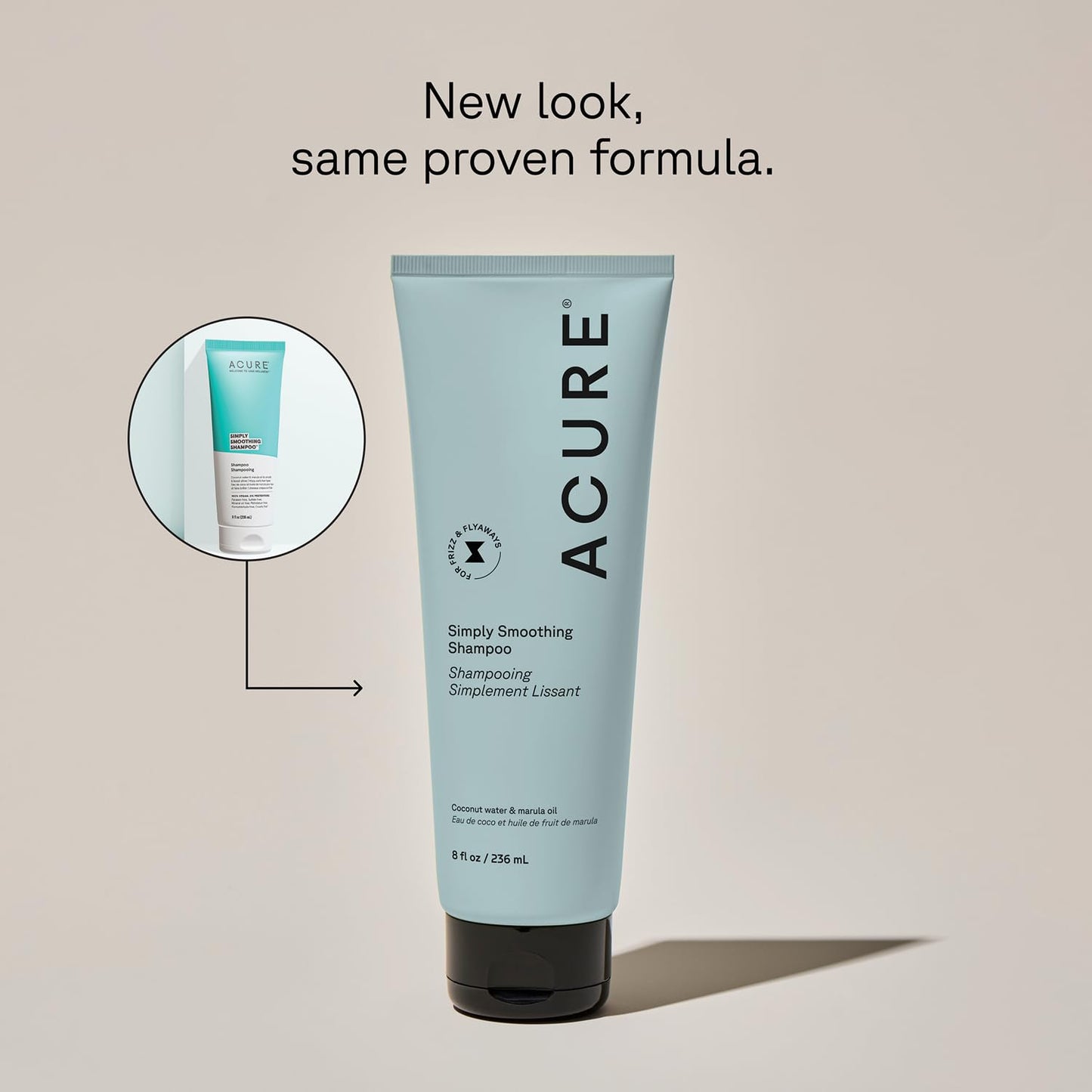 Acure Simply Smoothing Shampoo and Conditioner Set - Hydrating & Moisturizing for Women & Men, Moisturize Frizzy, Dry, Damaged Hair w/Coconut Water, Vegan, Paraben & Sulfate Free - 8 fl oz (2 Pack)