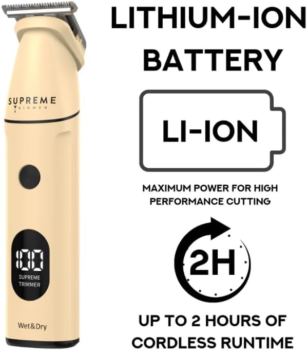 Supreme Trimmer All-in-One Multigroomer | No-Nick, Nose/Ear/Pubic & Full Body Grooming Kit | LCD Display, Rechargeable & Waterproof Men's Hair Trimmer | SMG3040