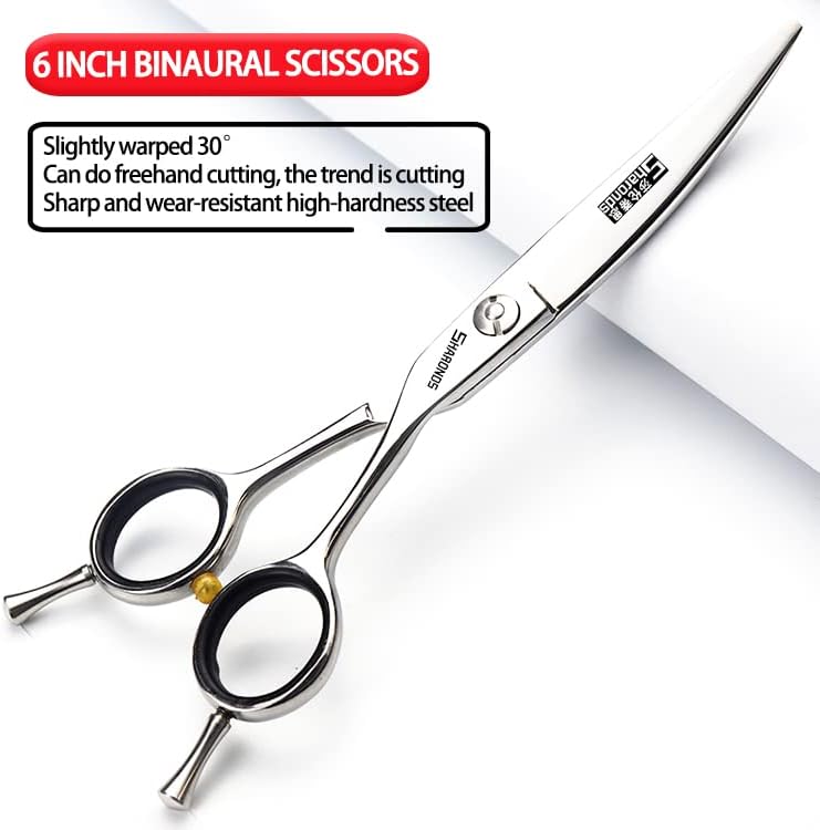 professional haircut scissors rose gold high hardness sharp 440c hairdresser hairstyle trim and hair sparse (6-inch 3pc)