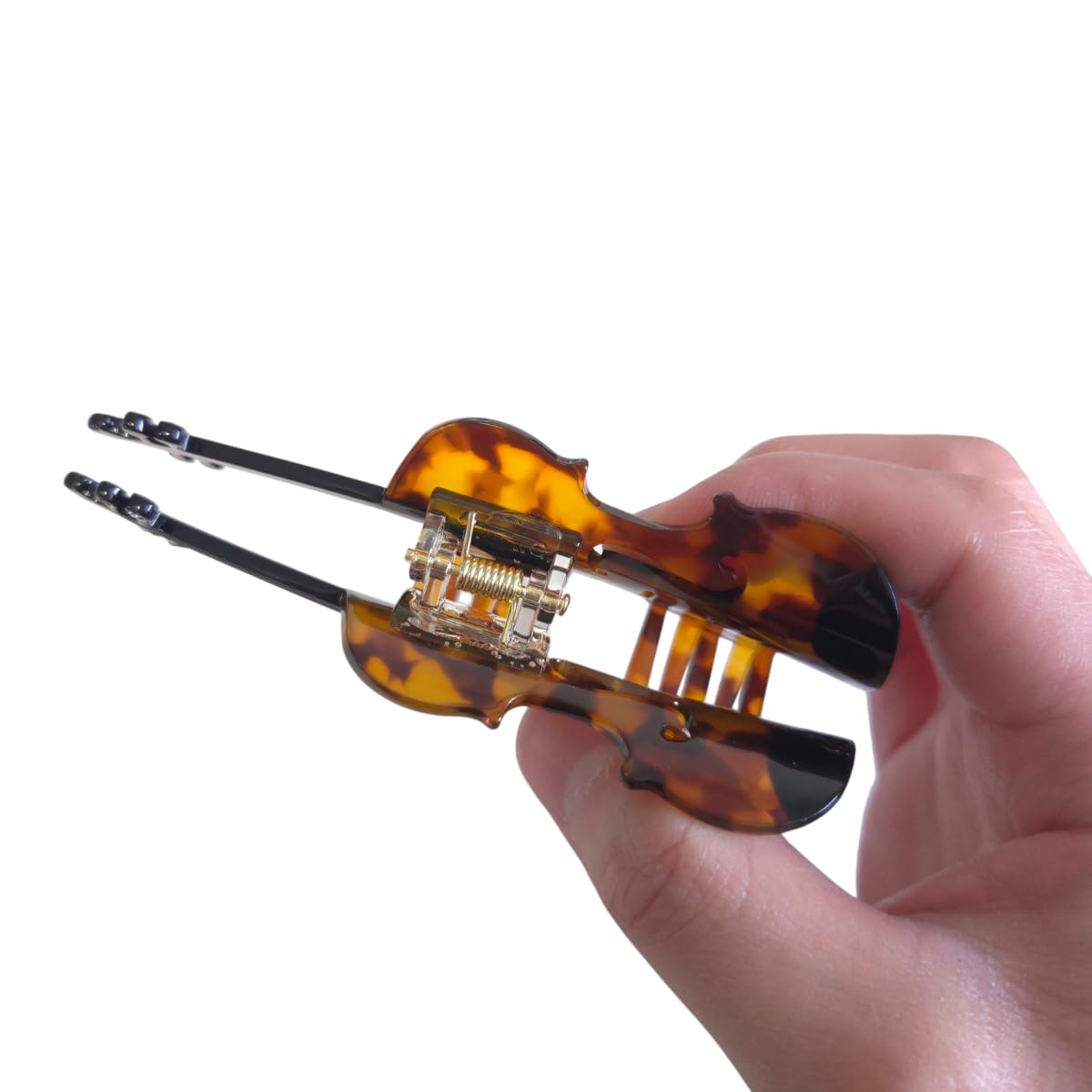 Funny Violin Hair Clip,Novelty Acetate Claw Clips,Music Instrument Hair Clips for Women,Caramel