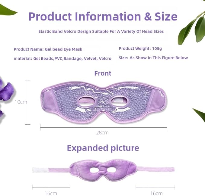 2 PCS Gel Eye Mask,Reusable,for Dark Circles,Dry Eyes,Headaches,Puffiness,Stress,migraines,Eye Bags.Allergies,Sinus discomfort,migraines (03-Pink & Blue)