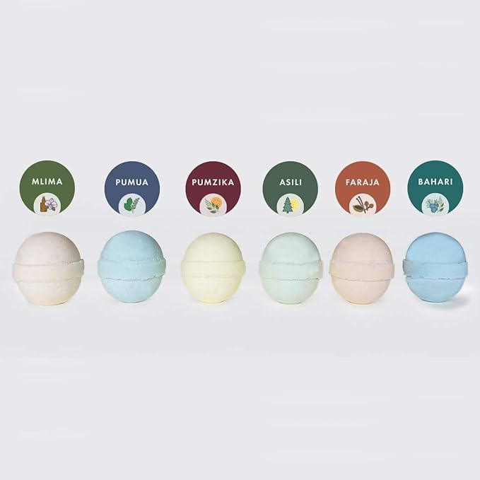 Mens Variety Bath Bombs, 2.5 oz Each, Cocoa Butter and Plant Based Ingredients, Vegan, Support Refugee Employment in The USA, Made in The USA