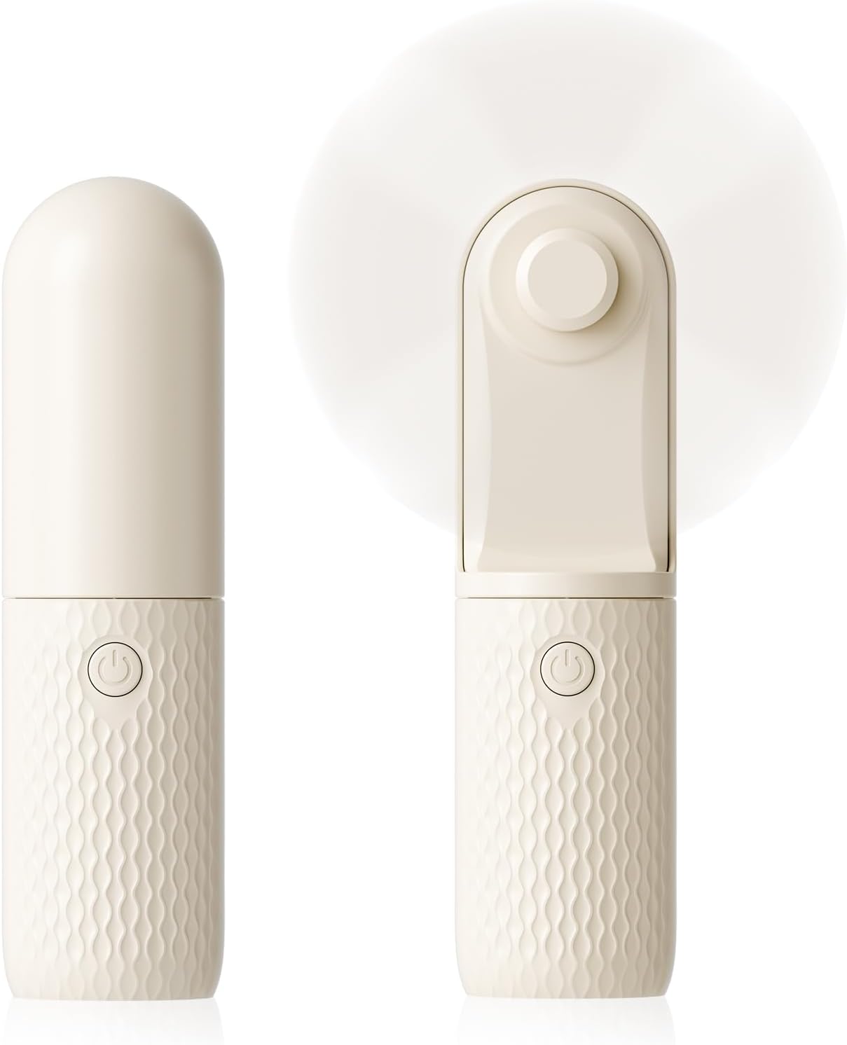 Handheld Mini Fan, Rechargeable Battery Operated small Portable Fan Up to 15 Working Hours, Powerful Safety Design Pocket Fans for Travel/Outdoor/Concert/Beach/Make-up, Gifts for Mom, Teens, Beige