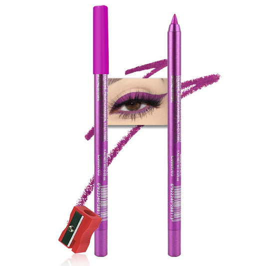 evpct Purple Eyeliner Pencils for Eyes, Grape Lavender Purple Colored Eye Liner Pencil Makeup Waterproof Smudge Proof, Colored Gel Waterline Eyeliner Liquid, Face Eye Paint Stick Halloween Makeup 05