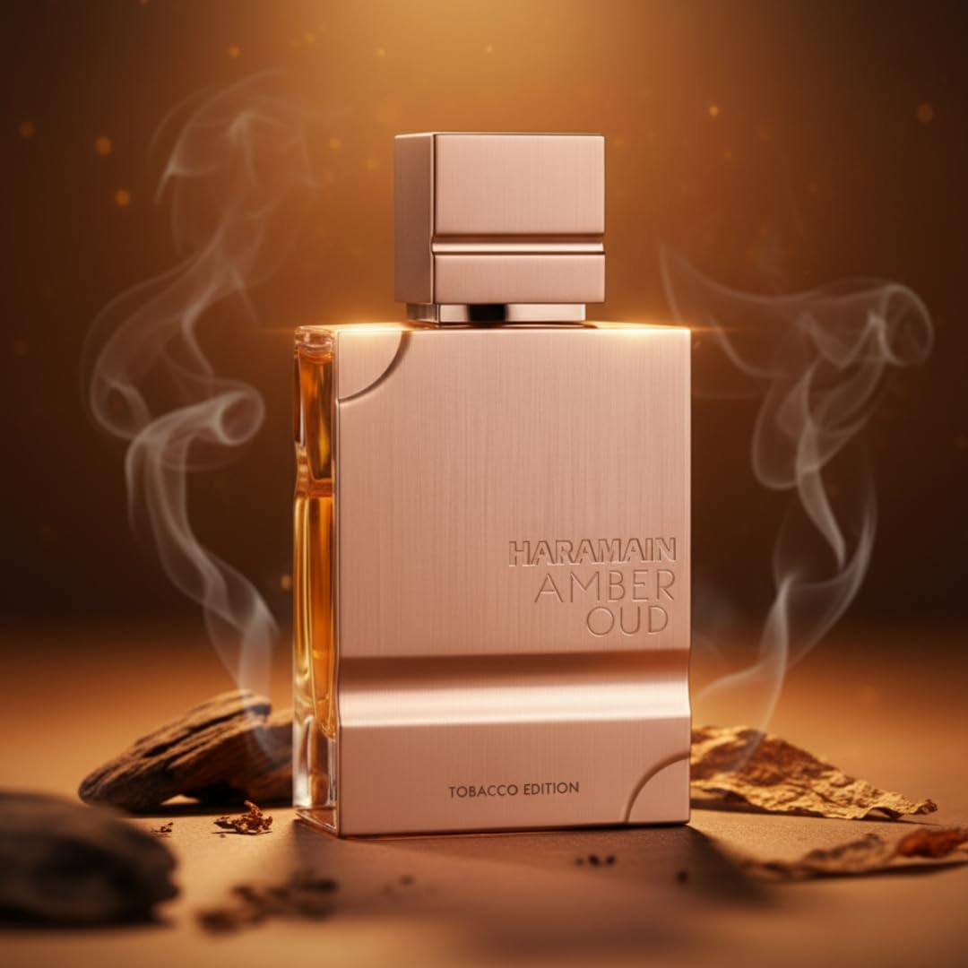 Al Haramain Amber Oud Tobacco Edition for Unisex - Arabian Perfume for Women & Men - Long Lasting Fragrance with Notes of Tobacco Leaf, Cinnamon, Vanilla, Dried Fruit - Arabic Cologne - 2 oz EDP Spray