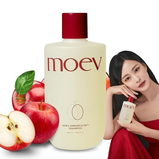 MOEV ANNURCATIN Shampoo | Korean Apple Hair Care for Strength and Volume in Thinning Hair | Adds Lift | Paraben-Free | Suitable for All Hair Types (10.14 fl.oz, apple & vanilla)