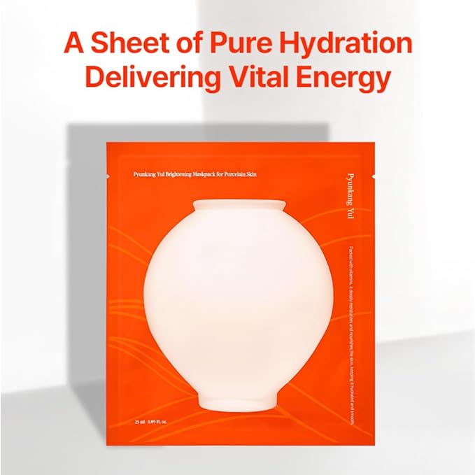 Pyunkang Yul Radiance Vita Facial Mask Pack, Blemish Care with Pure Vitamin C, Improves Skin Firmness and Radiance, Adherence Gel Sheet, Vegan, Zero Irritation, Korean Skincare (10pcs)