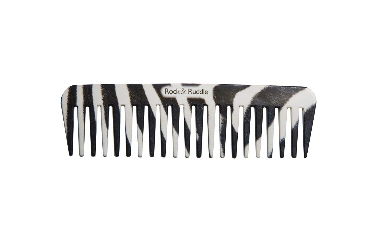 Rock & Ruddle Wide Tooth Comb. Perfect for Detangling Wet Hair and Applying Hair Color. Zebra Fur Design