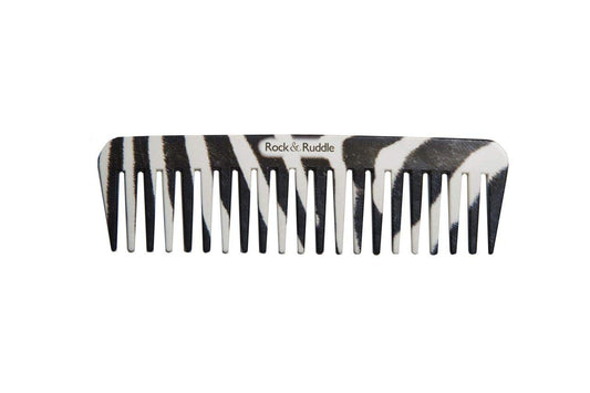 Rock & Ruddle Wide Tooth Comb. Perfect for Detangling Wet Hair and Applying Hair Color. Zebra Fur Design
