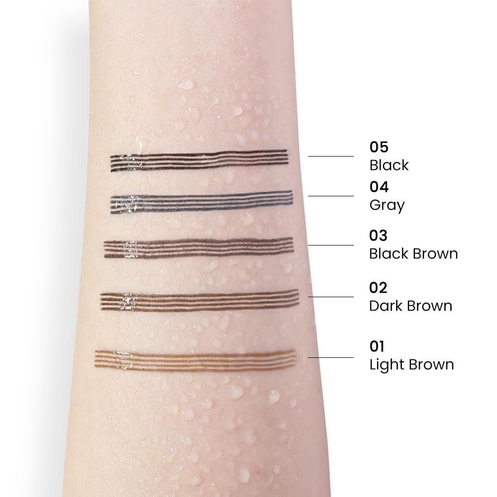 BINGBRUSH Eyebrow Ink Pencil by Brow Stylist -Micro 4 Point Brow Pen Lift & Snatch 2 Eyebrow Pen Kits with 3 Eyebrow Stencil Long-Lasting Waterproof Natural Eyebrow Hair (B-2Pc 05# Black)
