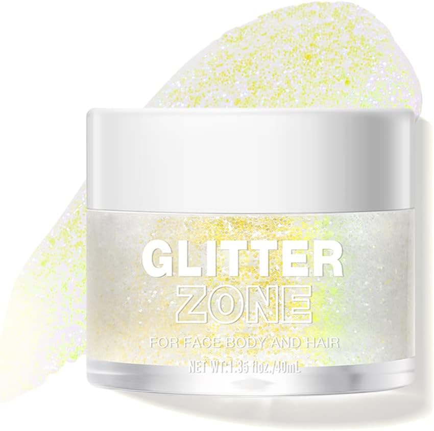 LANGMANNI Holographic Body Glitter Gel for Body, Face, Hair and Lip.Color Changing Glitter Gel Under Light. Vegan & Cruelty Free-1.35 oz (4# Sapphire Blue)