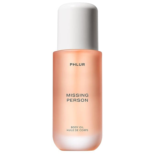 PHLUR Missing Person Body Oil - Lightweight & Nourishing - With Ceramide-Rich Oils & Skin-Mimicking Lipids - Bergamont, Musk, Orange & Sandalwood Floral Scented Body Oil (4 Fl Oz)
