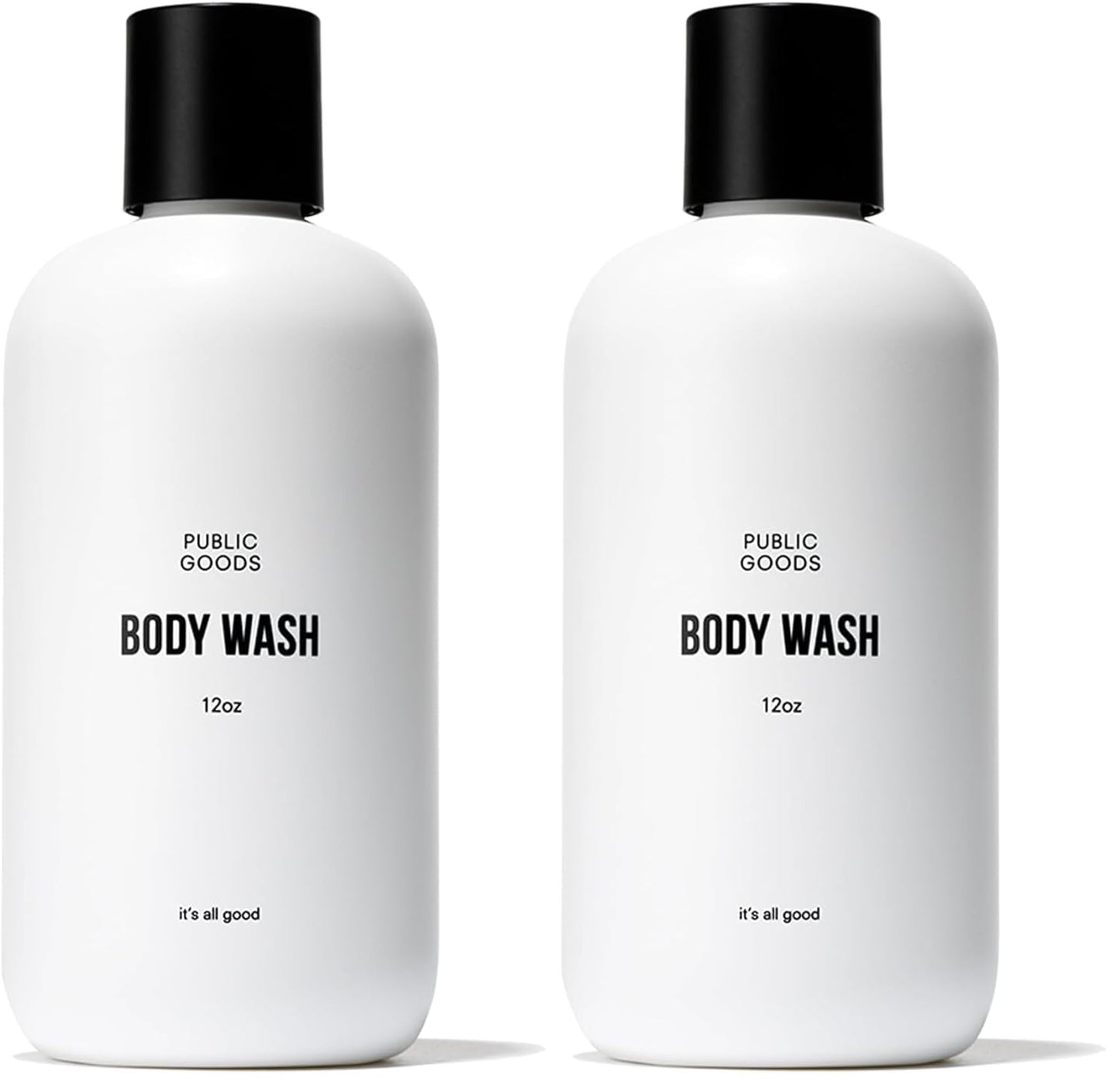Public Goods Body Wash for Men and Women | Natural Soap for Bath & Shower | Body Scrub Made with Organic Essential Oils | Sulfate & Paraben Free | Vegan Friendly | 12 Fl Oz Bottle (Pack of 2)