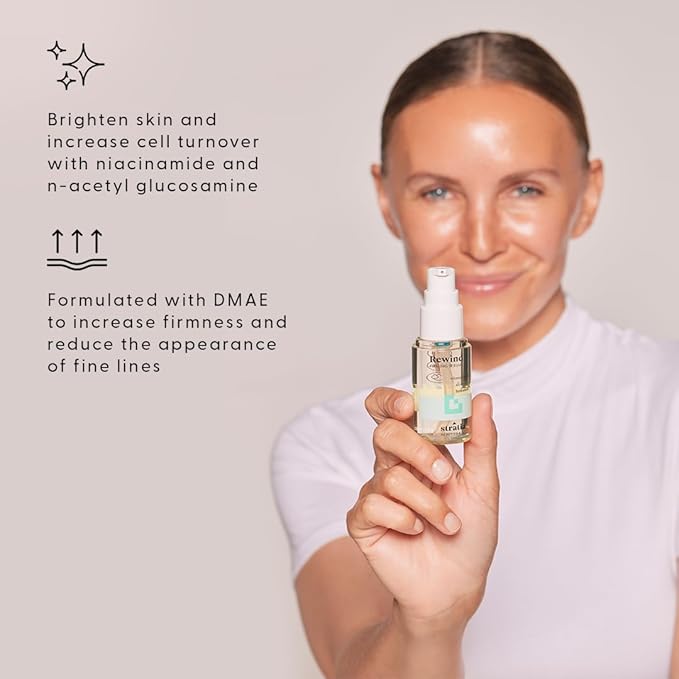 Stratia Rewind Firming & Hydrating Serum with Hyaluronic Acid & Niacinamide - Moisturizes & Evens Skin Tone with DMAE for Smooth, Plump Skin, 1.3 Fl Oz