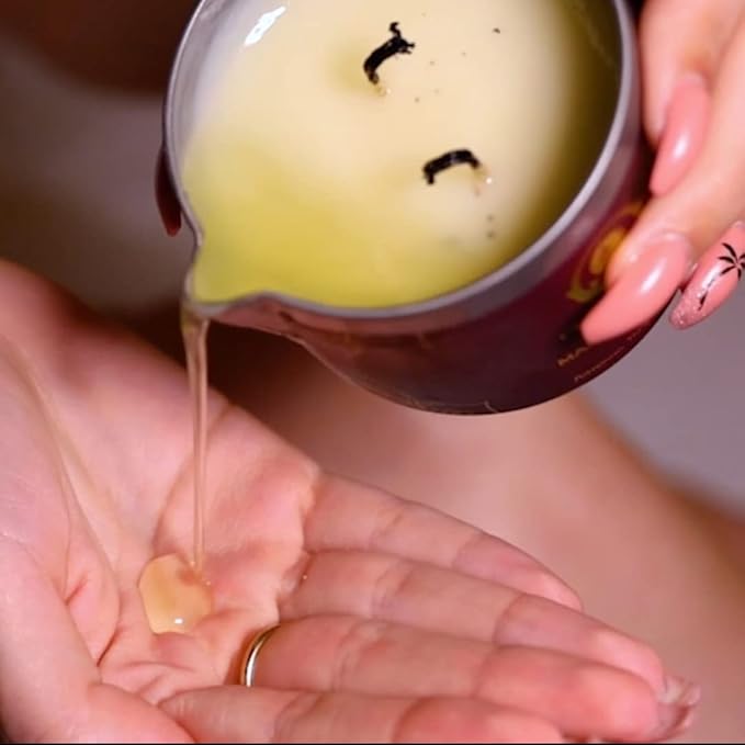 Muscle Relaxing Massage Oil Candle - Valentines Gift, Scented Massage Oil Candles for Relaxation and Home Spa (160 Grams or 6 oz.) - with Grapefruit, Rosemary, Black Pepper - by PURE EARTH essentials