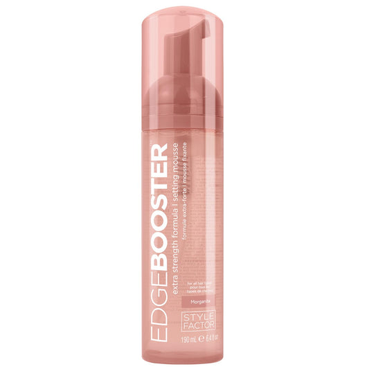 Style Factor EDGE BOOSTER Extra Strength Setting Mousse – Frizz Control, Extra Volume, and Conditioning – 6.4oz Morganite Mousse for Curly Hair