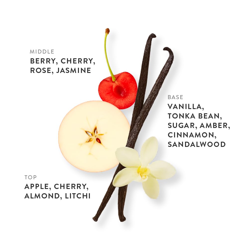 Apple & Cherry Eau de Parfum 0.34oz, Long Lasting Perfume Inspired by Kay Juicy Apple+TF Lost Cherry, Floral Woody Musk Notes With Almond, Lychee, Amber & Berry, Luxury Fragrance for Women & Men