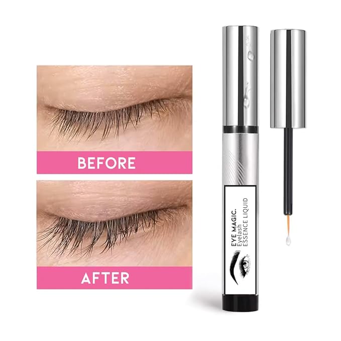 Eyelash Essence Organic Growth Serum for Improved Lashes, Natural Ingredients, Gentle Formula, Clear