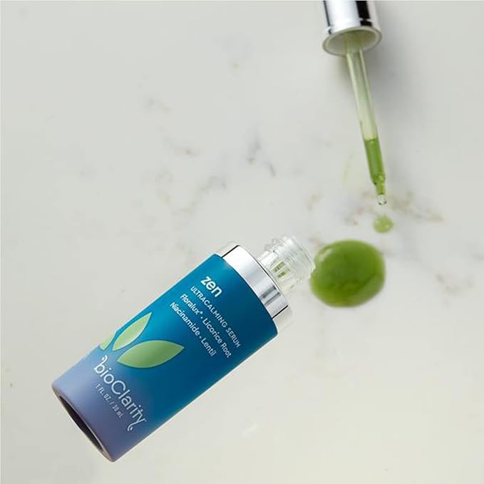 BioClarity Zen Ultra-Calming Serum | Ultracalming Serum for Redness-Prone Skin | 100% Vegan | Calm, Soothe, and Soften Face | Contains Floralux Naturally made from Chlorophyll | 1.7 fl. oz (Pack of 2)