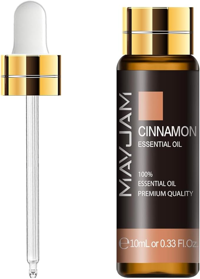 Cinnamon Essential Oil, MAYJAM 10ML/0.33FL.OZ Premium Cinnamon Oils for Soap Candle Making, Diffuser, Bedroom, Living Room, Office