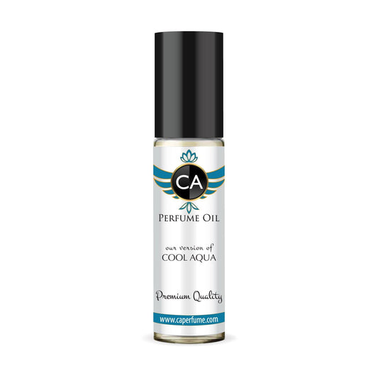 CA Perfume Impression of Cool Aqua for Men Perfume Oil Aromatic Aquatic Scent Long Lasting Cologne for Men Travel Size TSA Ready Mini Parfum Body Oil Roll-on 0.33 Fl Oz 10ml