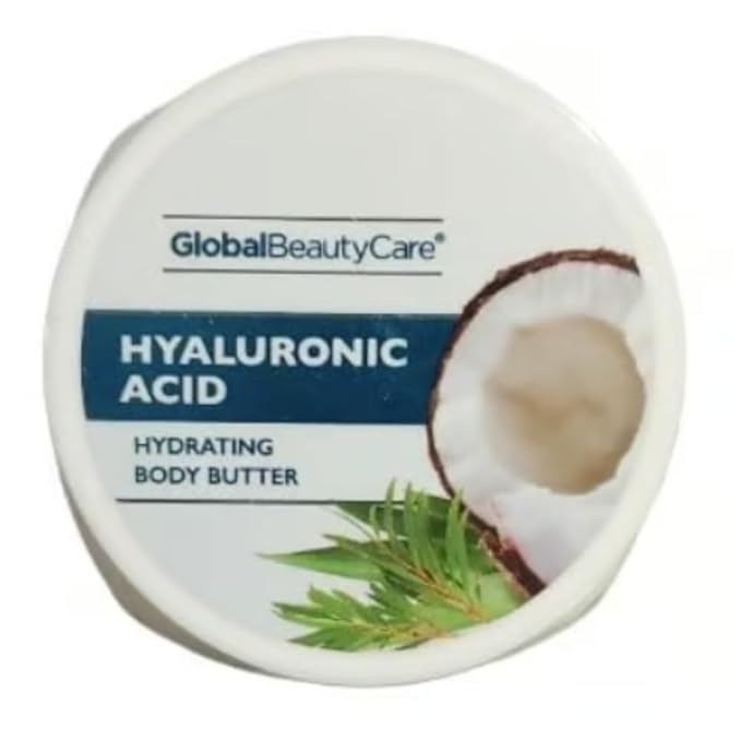 Hyaluronic Acid Hydrating Body Butter – Deep Moisturizing Cream with Coconut & Tea Tree – Nourishing, Fast-Absorbing Skincare for Dry Skin – 5 oz Jar