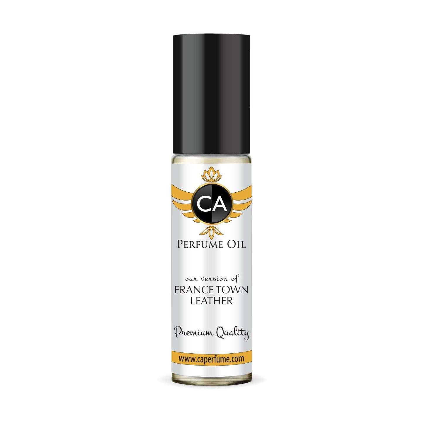 CA Perfume Impression of France Town Leather Unisex Fragrance Oil Leather Scent Long Lasting Perfumes for Women & Men Travel Size TSA Ready Mini Parfum Body Oil Roll-on 0.33 Fl Oz 10ml