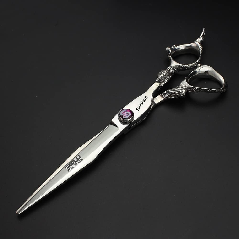 professional haircut scissors rose gold high hardness sharp 440c hairdresser hairstyle trim and hair sparse (7-inch 2pc-B)