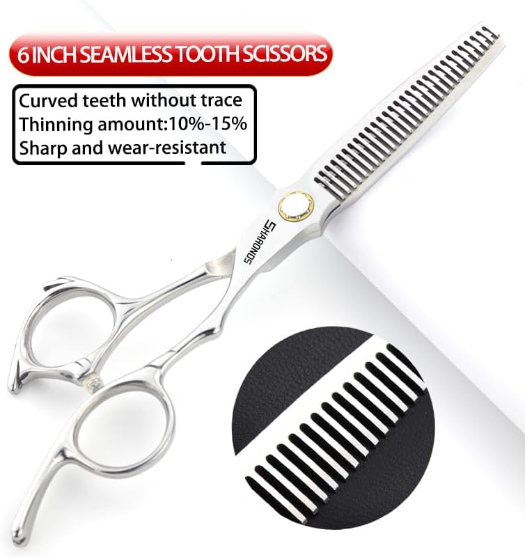 6-inch Sharonds hair clippers, professional Japanese 440C scissors, efficient scissors, scissors, comb adjuster