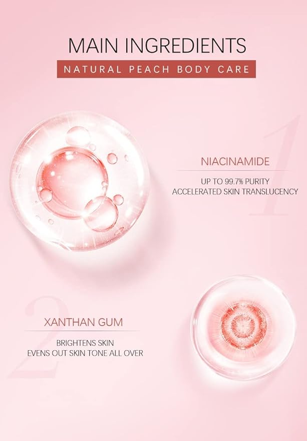 Peach Body Lotion Moisturizes Dry Skin Hydrating Improve Skin Tone| Brightening| Mild| Lightweight