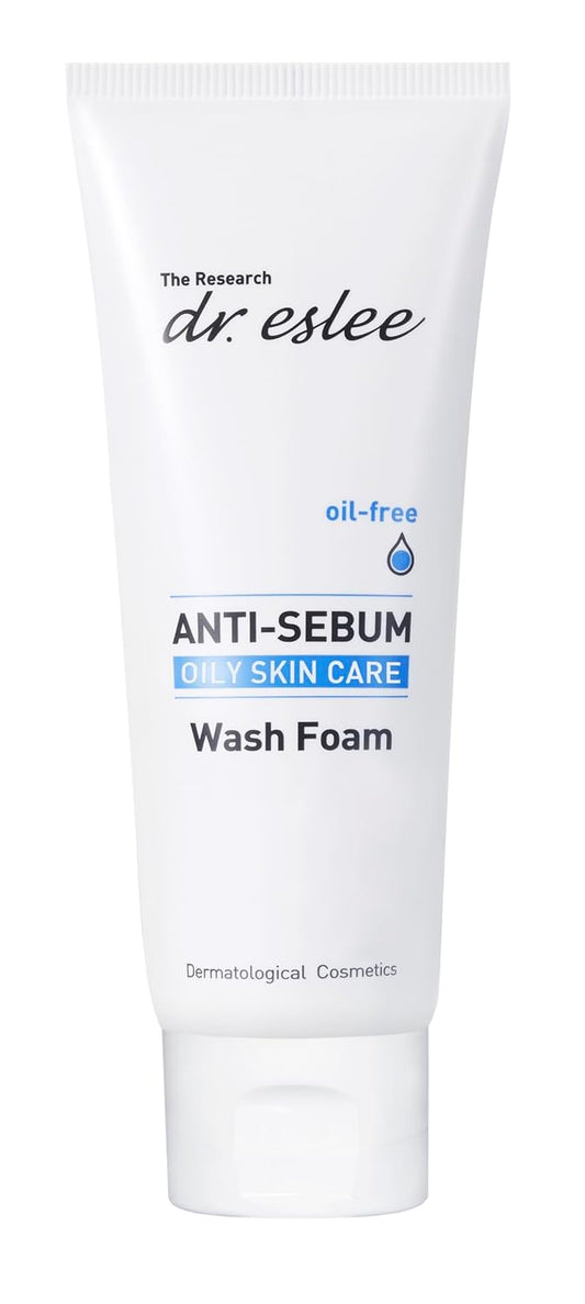 Anti-Sebum Foaming Facial Cleanser for Oily Skin - 100ml - Non-Irritating Dermatological Face Wash Cleansing Foam - Controls Excess Sebum, Soothes Irritation, Sulfate-Free, Korean Skin Care