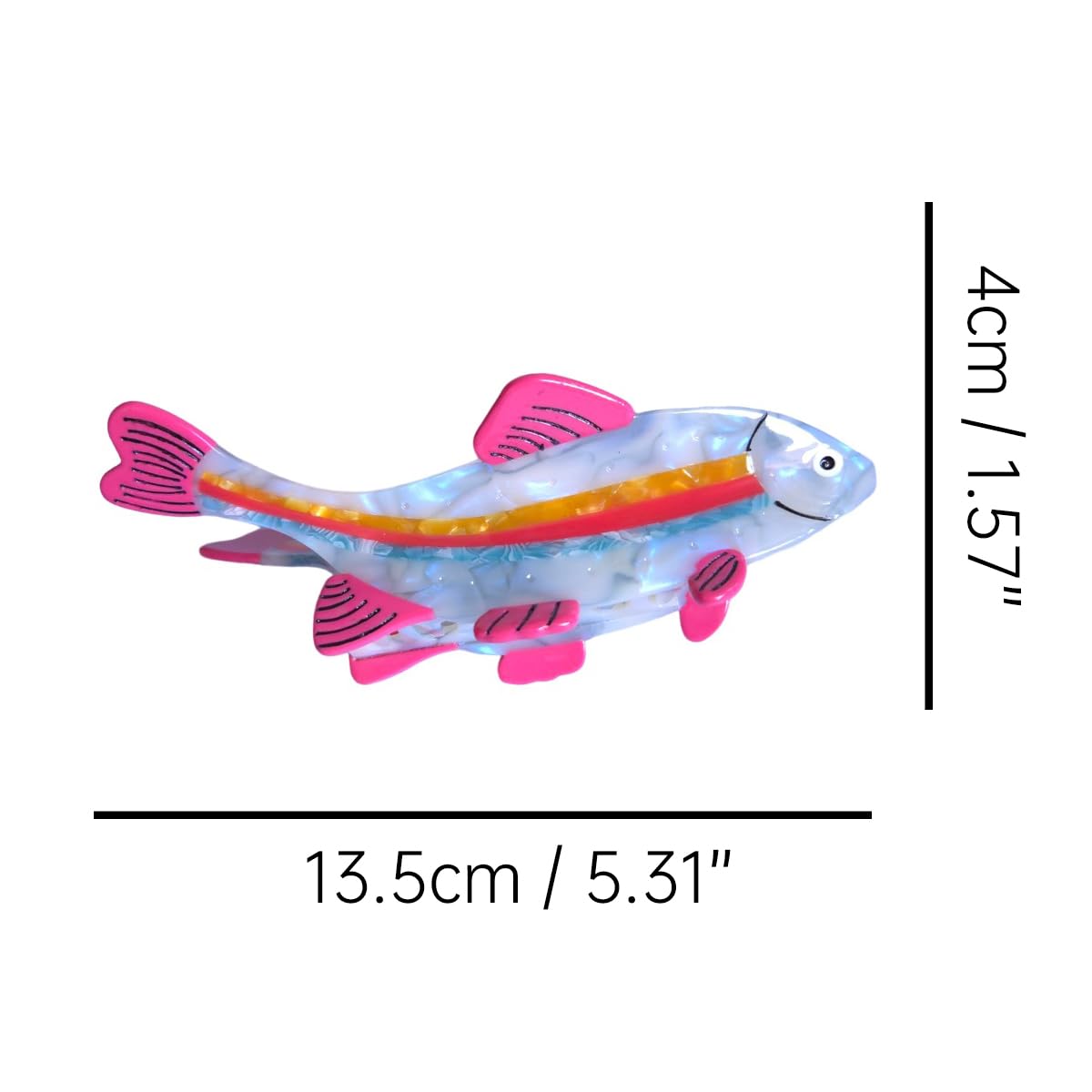 Fantasy Sea Rainbow Fish Hair Clip,Acetate Claw Clips,Big Hair Clips for Women