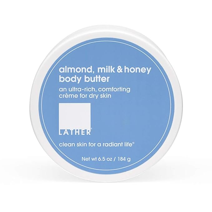 LATHER Almond Milk & Honey Body Butter + Sweet Almond Face Moisturizer | Gentle & Natural Face Moisturizer + Body Butter