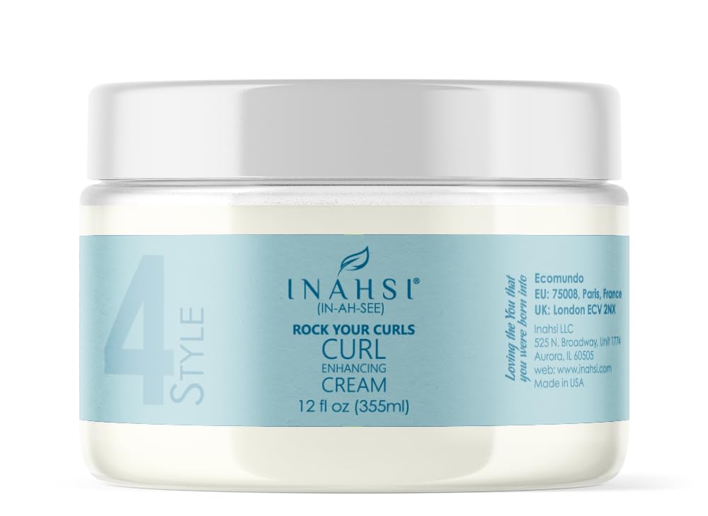 Inahsi Rock Your Curls Curl Enhancing Cream | Hair Cream for Men, Women, or Kids with Curly Hair | Hair Products for Naturally Curly Hair 12 oz | Made in the USA
